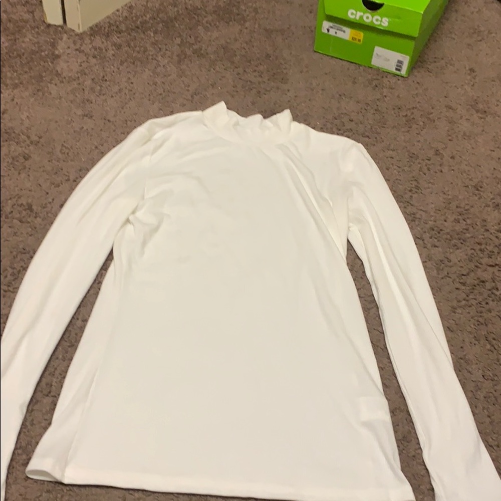 Monk neck long sleeve top